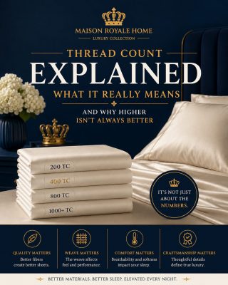 Thread count explained infographic showing why higher thread count is not always better for luxury sheets