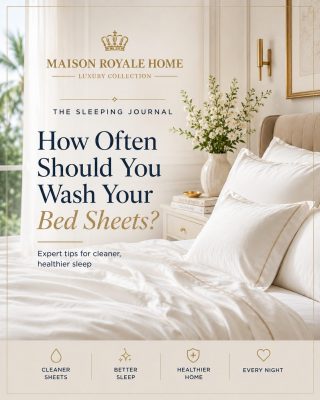 Luxury bedroom with freshly washed white bamboo bed sheets illustrating how often you should wash your bed sheets.